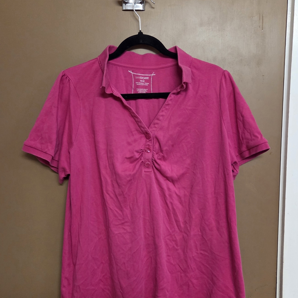 Lane Bryant Pink Button Down Shirt